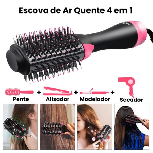 Escova Secadora Alisadora de Cabelo 4 em 1 PermaGlam - Imagem 4
