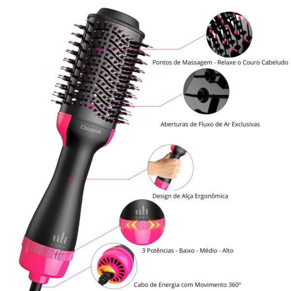 Escova Secadora Alisadora de Cabelo 4 em 1 PermaGlam - Imagem 5