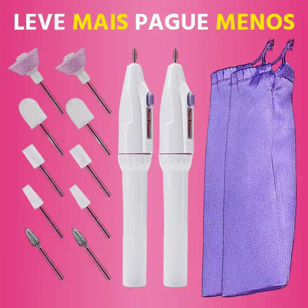 Lixa de Unha Elétrica Profissional 5 em 1 Sem Fio Megapen - Imagem 9