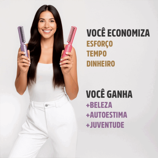 Pente Alisador de Cabelo 5 em 1 Sem Fio InfiniteGlam - Imagem 4